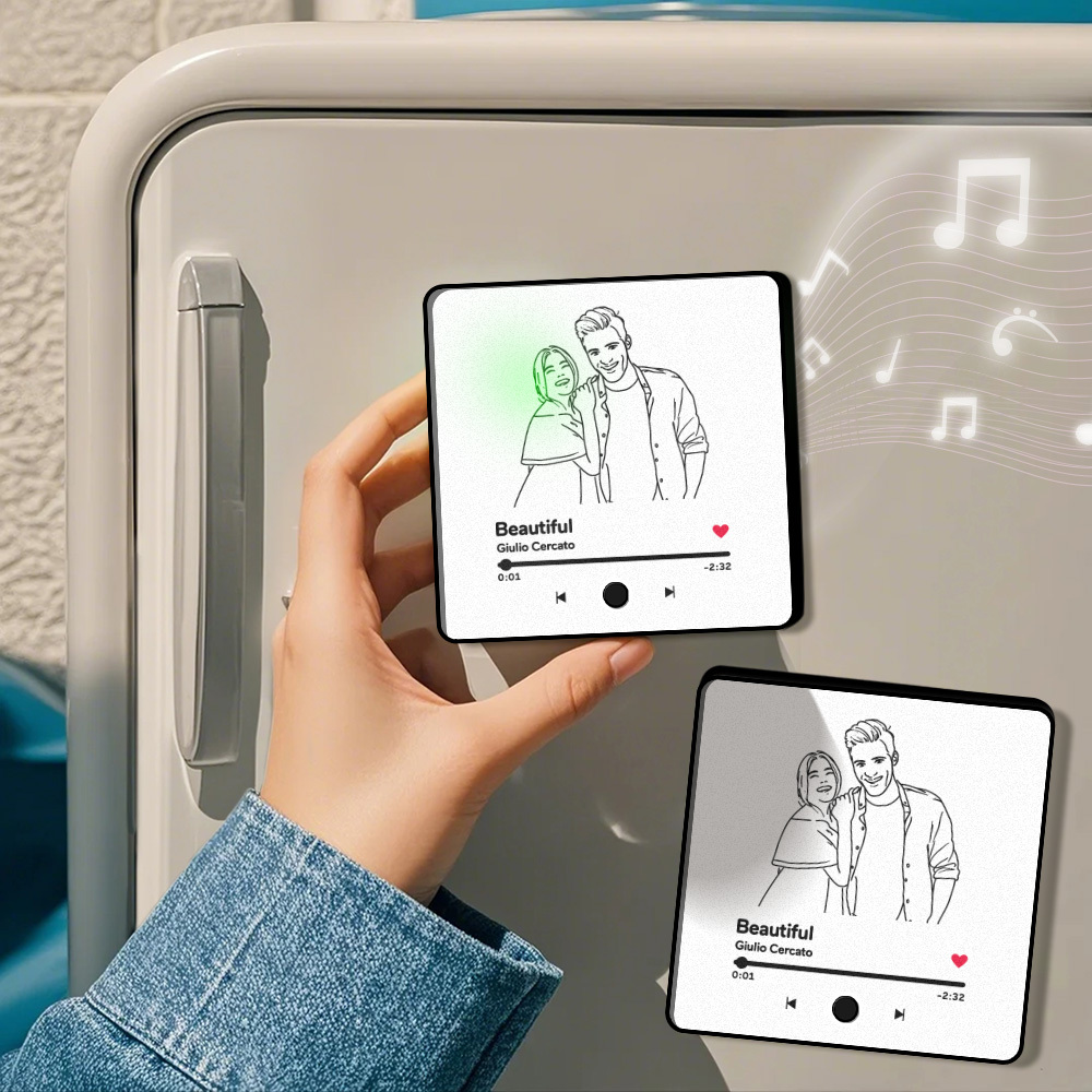 Customized Music Fridge Magnet Personalized Photo Fridge Magnet Can Play Songs and Adjust Volume