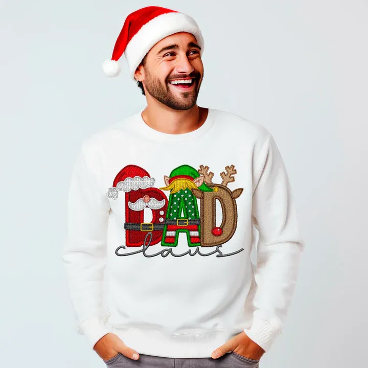 Christams MAMA/DAD/NANA Claus Print Sweatshirt