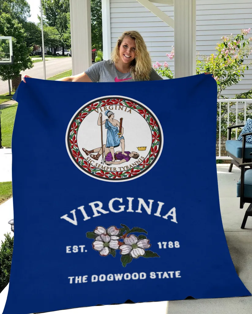 Custom Commonwealth of Virginia Flower/ Flag Blanket