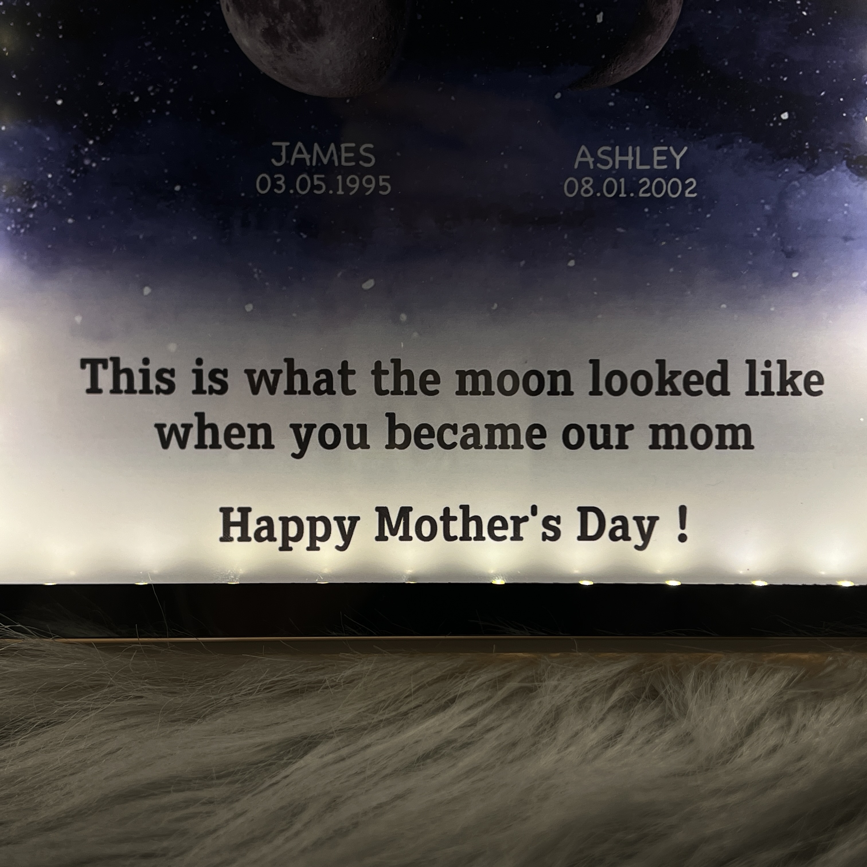 Starry Night Customize Birth Moon Phase Mirror Light Box