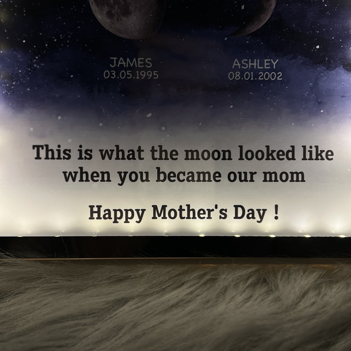 Starry Night Customize Birth Moon Phase Mirror Light Box