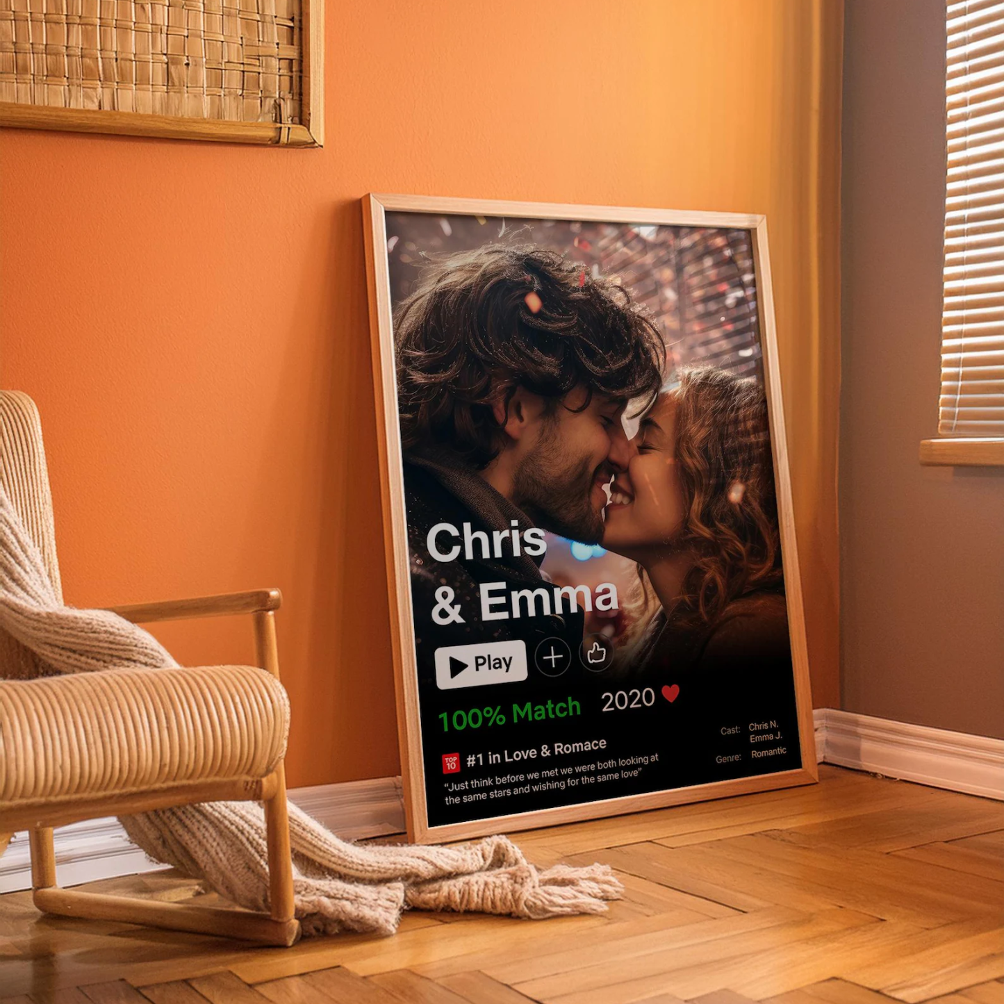 Personalised Couple Movie Poster Custom Movie Photo Frame
