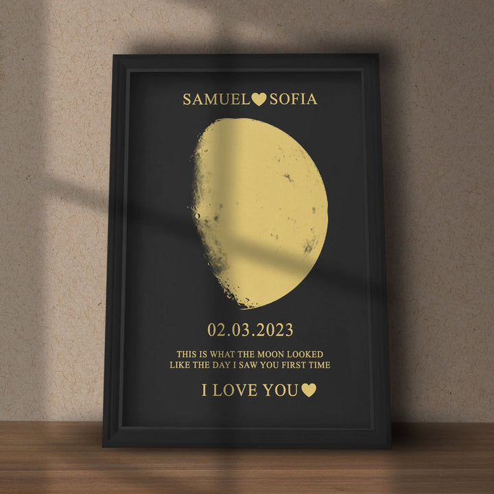 Custom Moon Phase With Custom Text & Date - Commemorative Gift