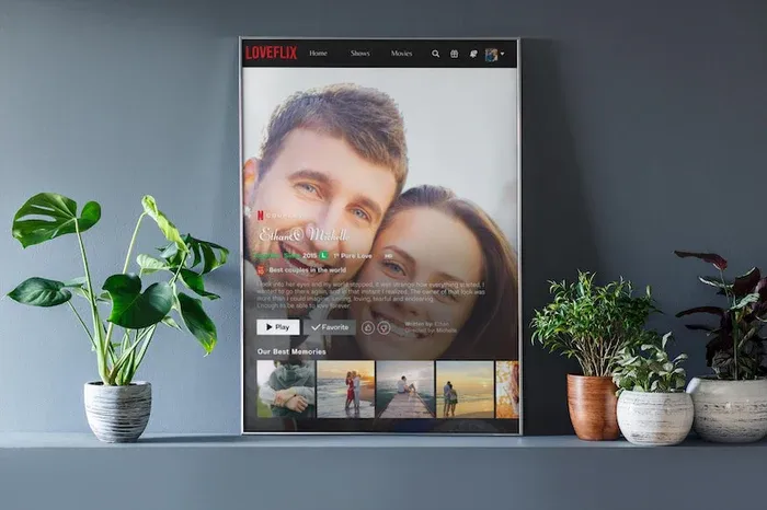 Custom Photo Couple Portrait Movie Frame