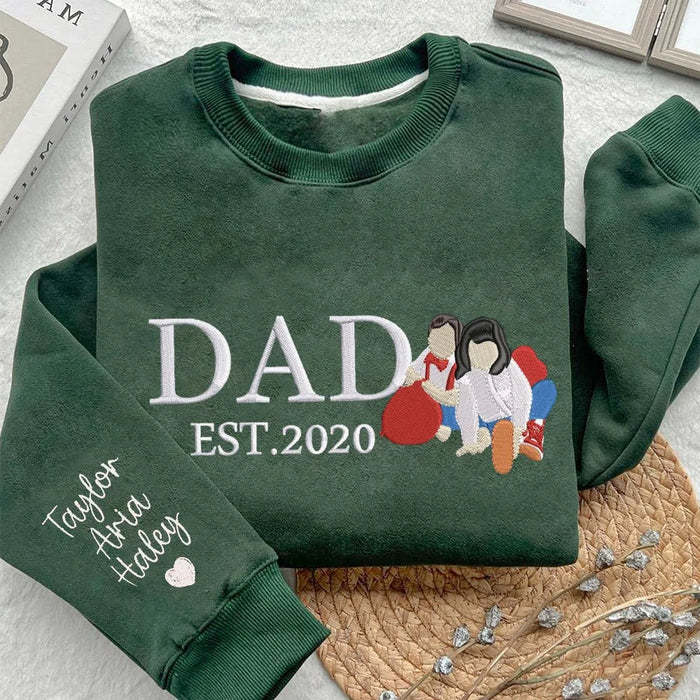 Custom Dad Sweatshirt Hoodie With Photo Embroidered Unique Father's Day Gift Ideas