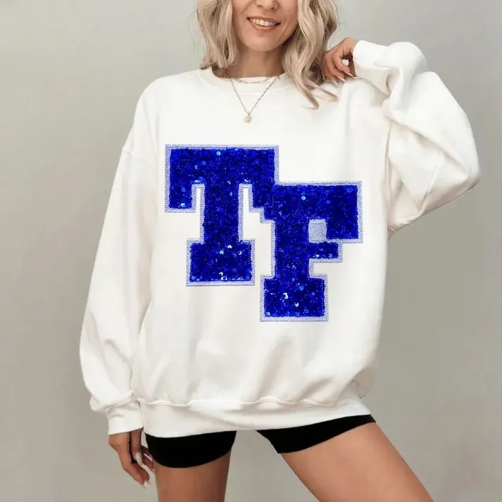 ✨Glitter & Sequins State Abbreviation/Name Initials/Number T-shirt Sweatshirt