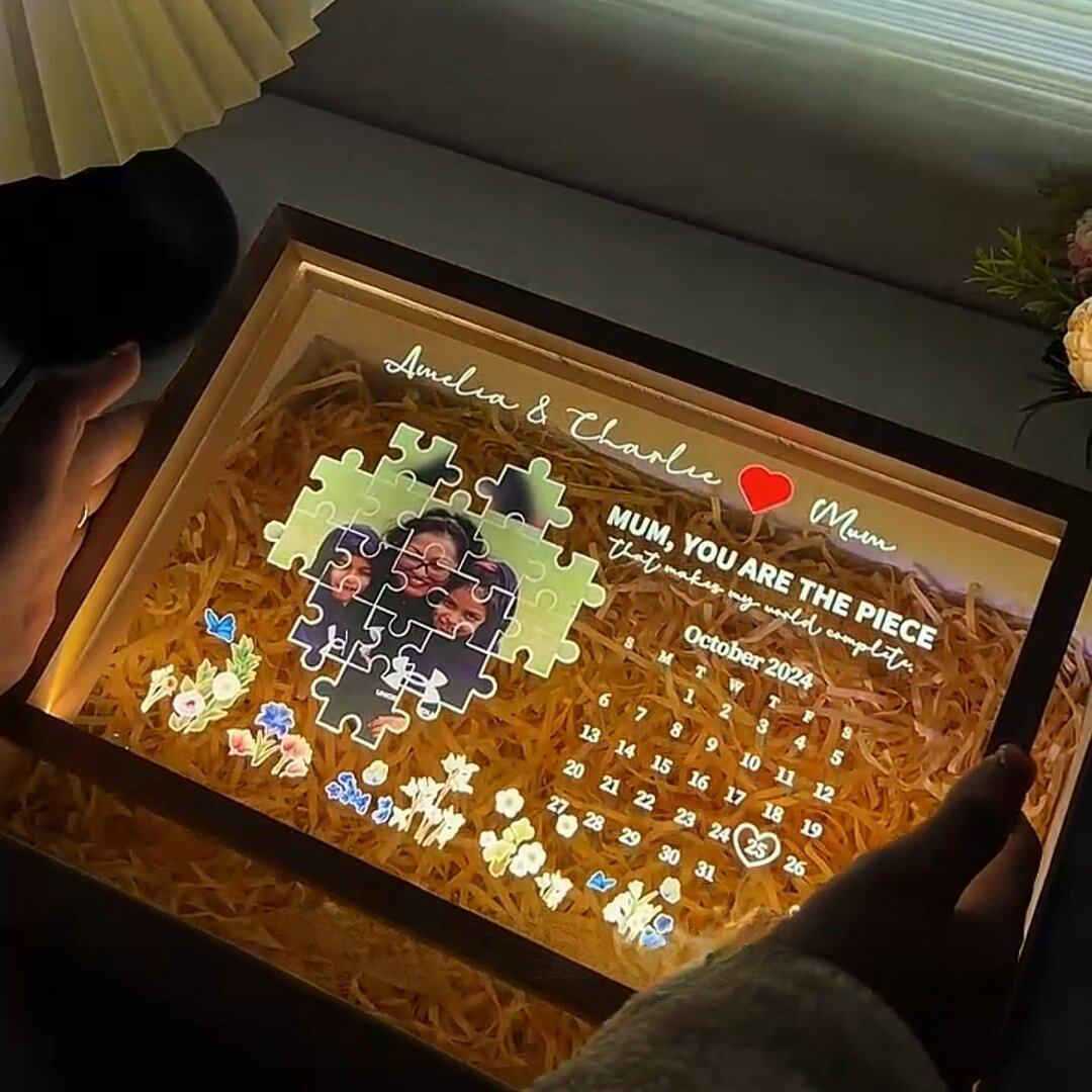 This Is The Day You Become A Mum Light Frame Personalized Gift