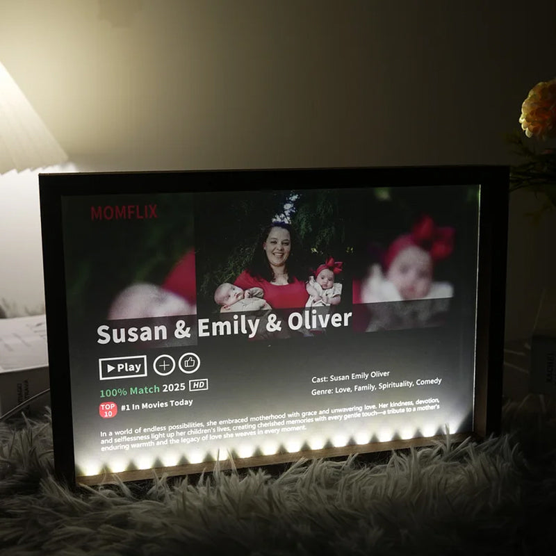 🎬 MOM/MUMFLIX Personalized Mother’s Day Photo Light Frame