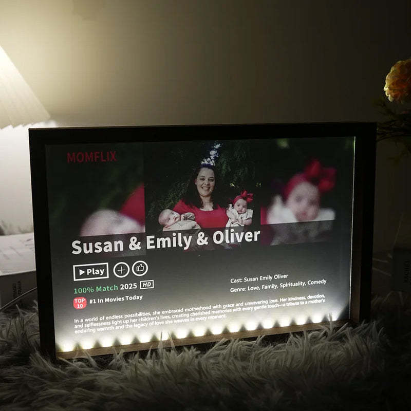 🎬 MOM/MUMFLIX Personalized Mother’s Day Photo Light Frame