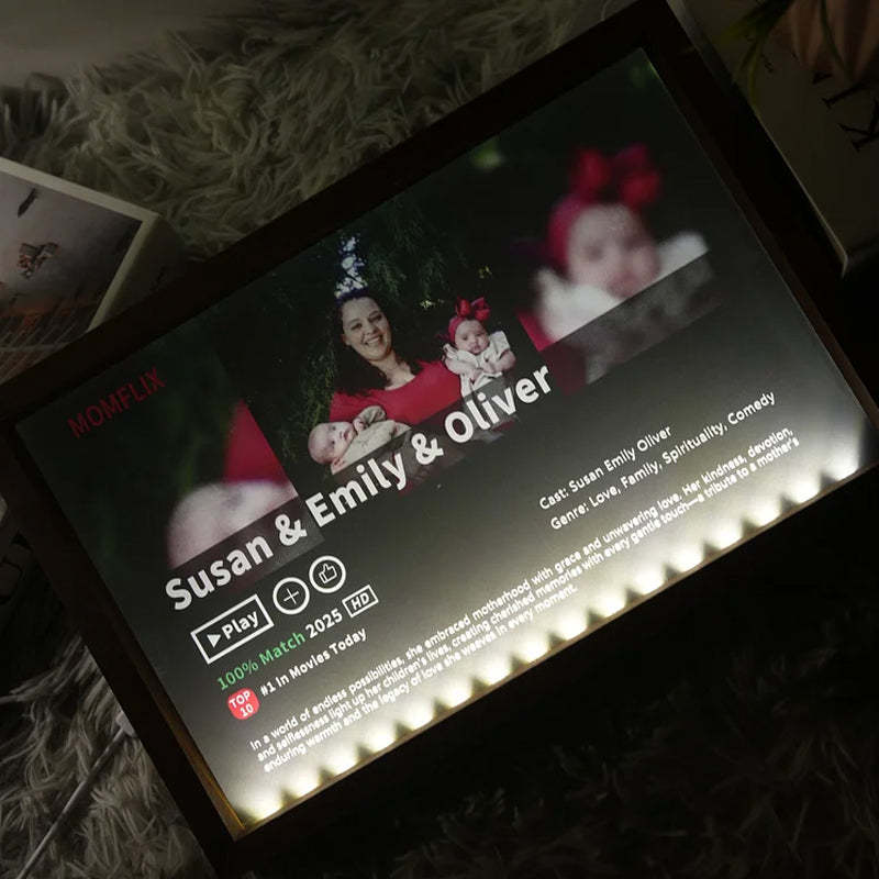 🎬 MOM/MUMFLIX Personalized Mother’s Day Photo Light Frame