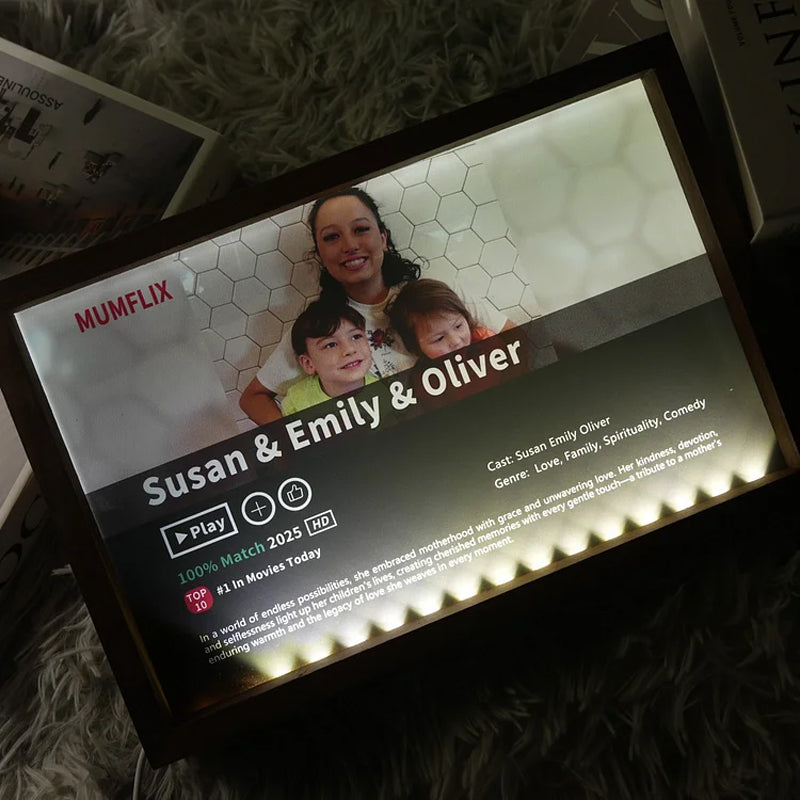 🎬 MOM/MUMFLIX Personalized Mother’s Day Photo Light Frame