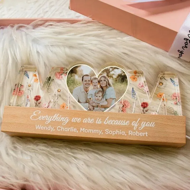 Personalized Letter Lamp Custom Photo Mother's Day Gift