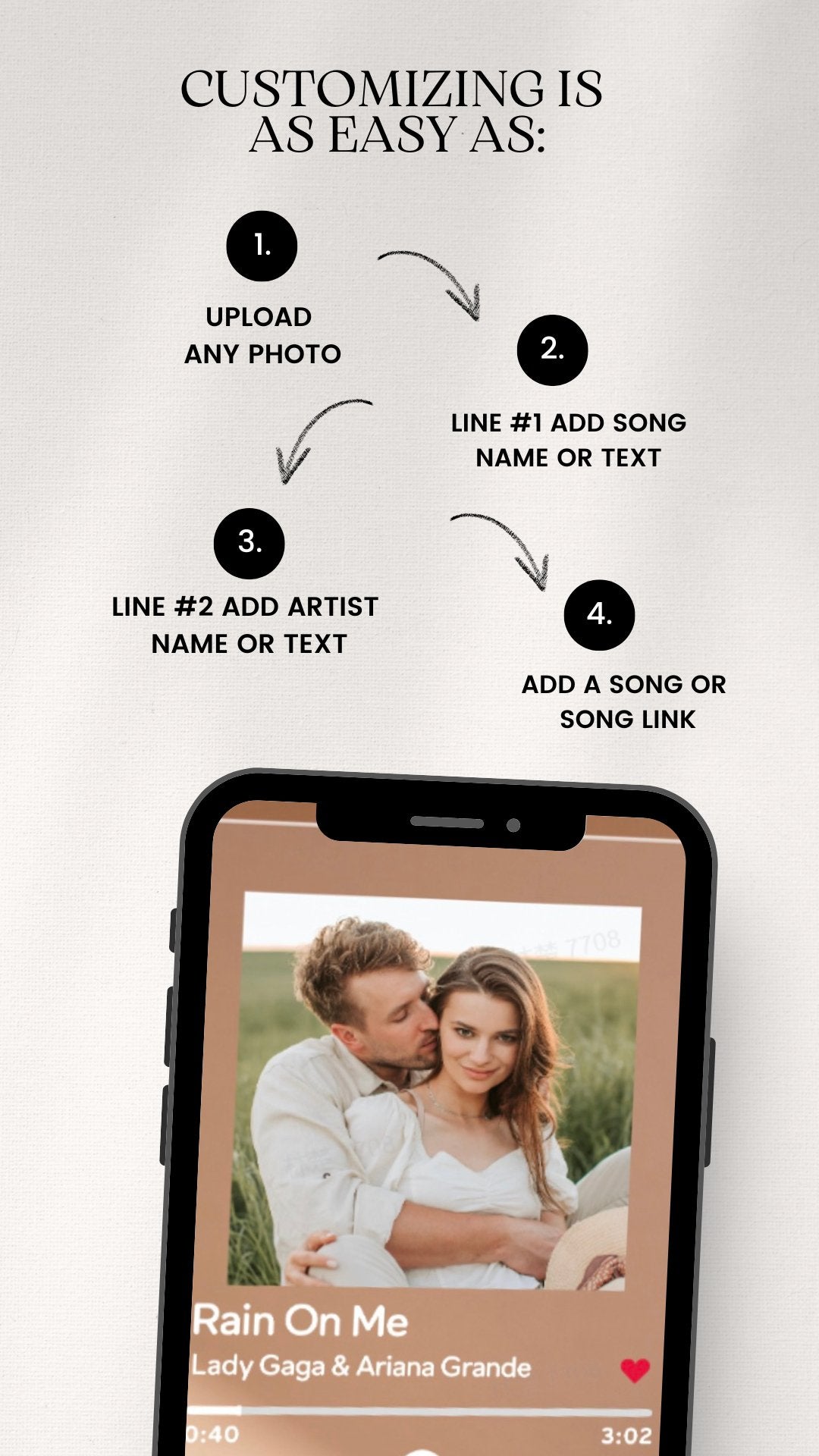 Customizable Photo Music Plaque Night Light | Mother's Day Gifts