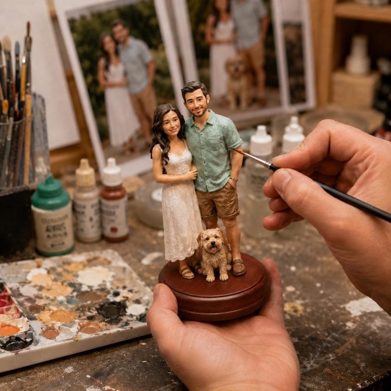 Custom Couple Figurine from Photo - Personalized 3D Printed Statue | Handmade Anniversary Gift
