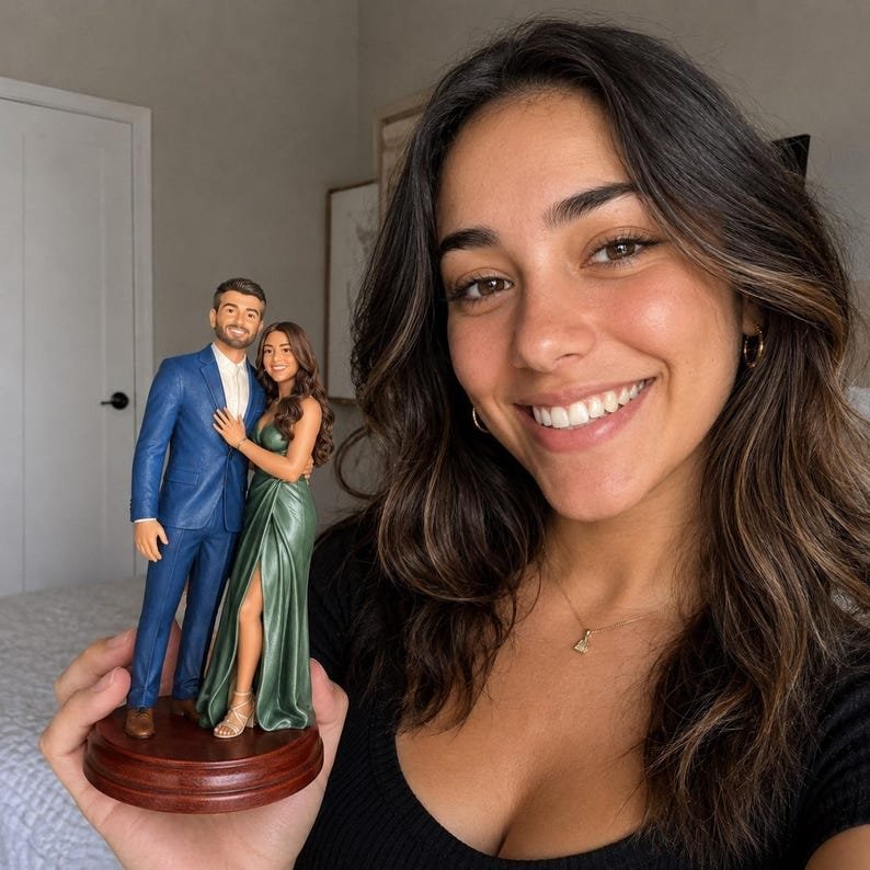 Custom Couple Figurine from Photo - Personalized 3D Printed Statue | Handmade Anniversary Gift