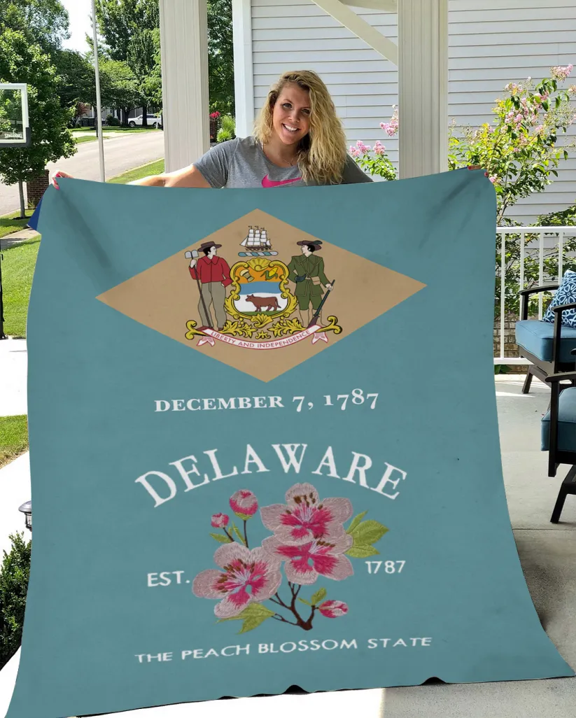 Custom Delaware Flower/ Flag Blanket