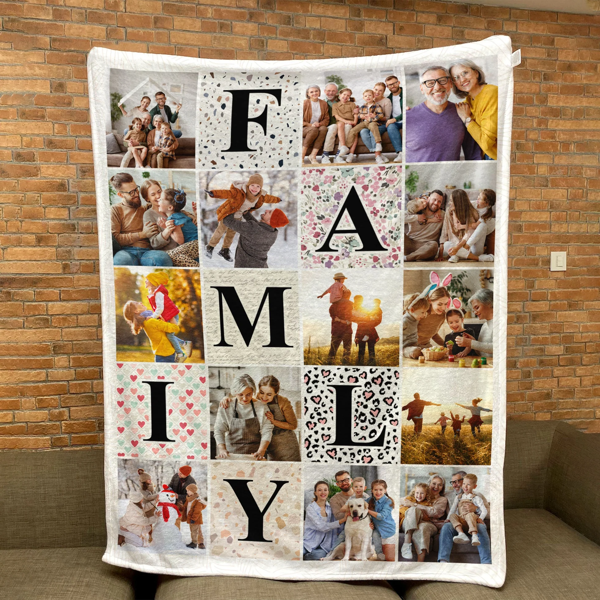 Family Photo Collage - Personalized Family Photo Blanket