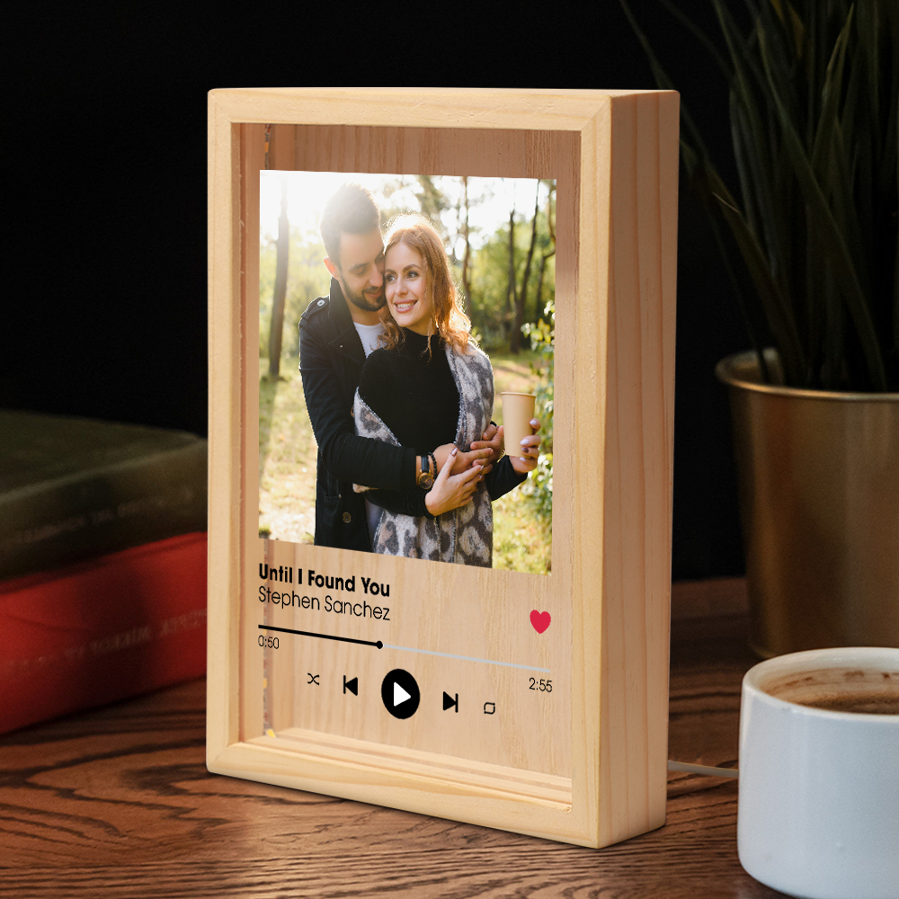 Favorite Song Title - Personalized Photo Frame Light Box - Anniversary Gifts For Her, Him