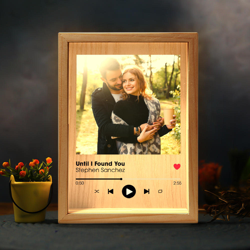 Favorite Song Title - Personalized Photo Frame Light Box - Anniversary Gifts For Her, Him