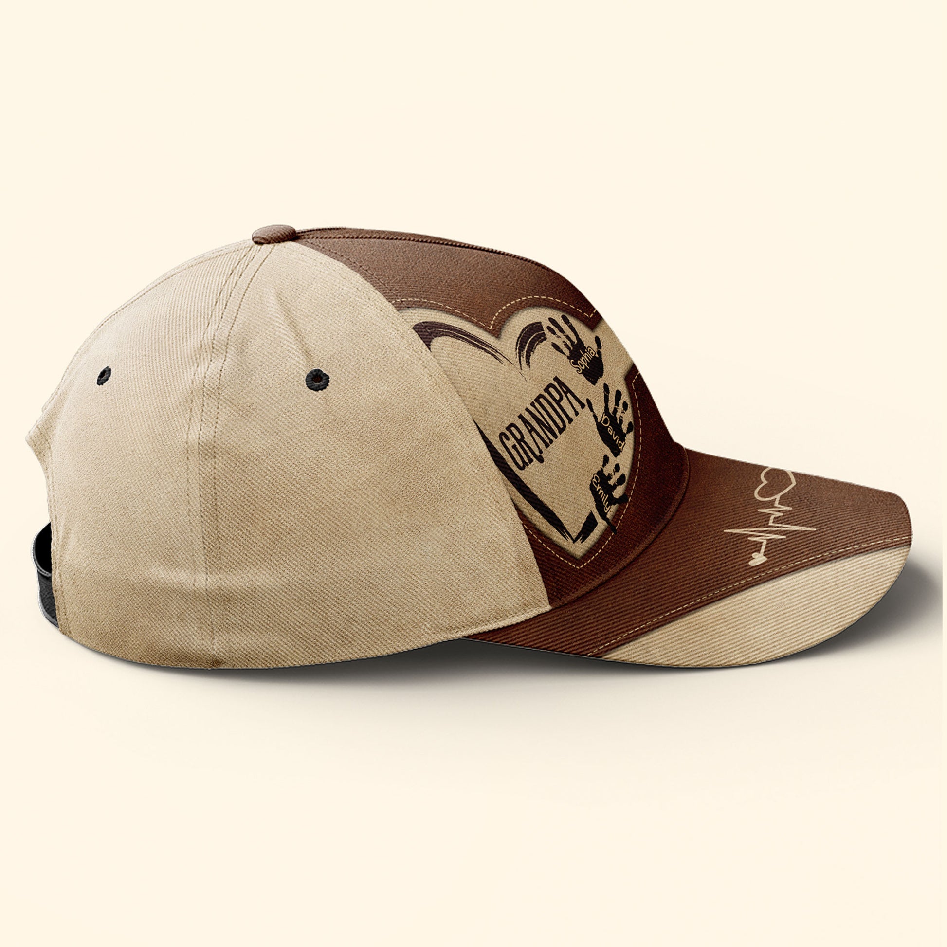 Grandpa Dad Kids Handprints - Personalized Classic Cap