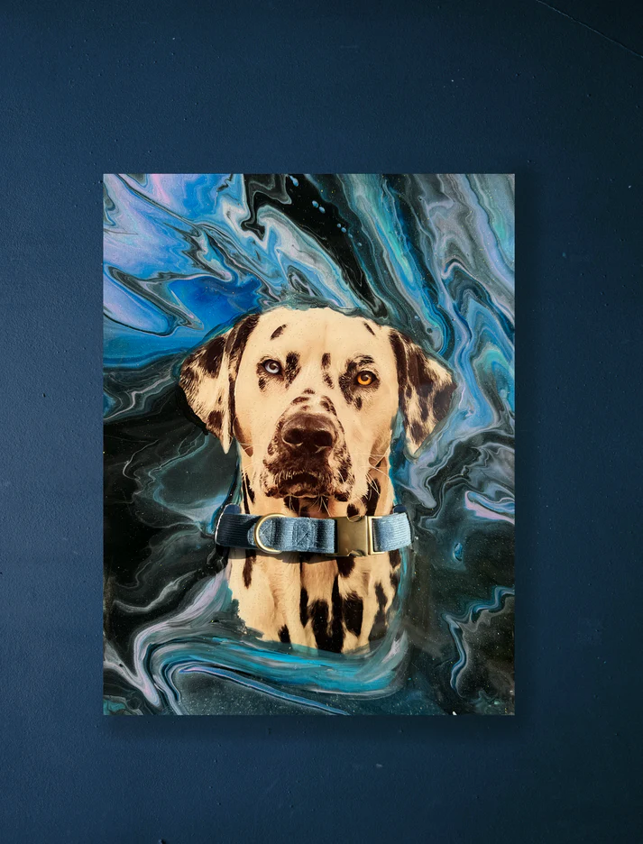 Custom Pet Portrait with Collar Display