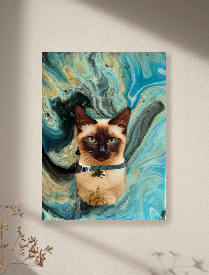 Custom Pet Portrait with Collar Display