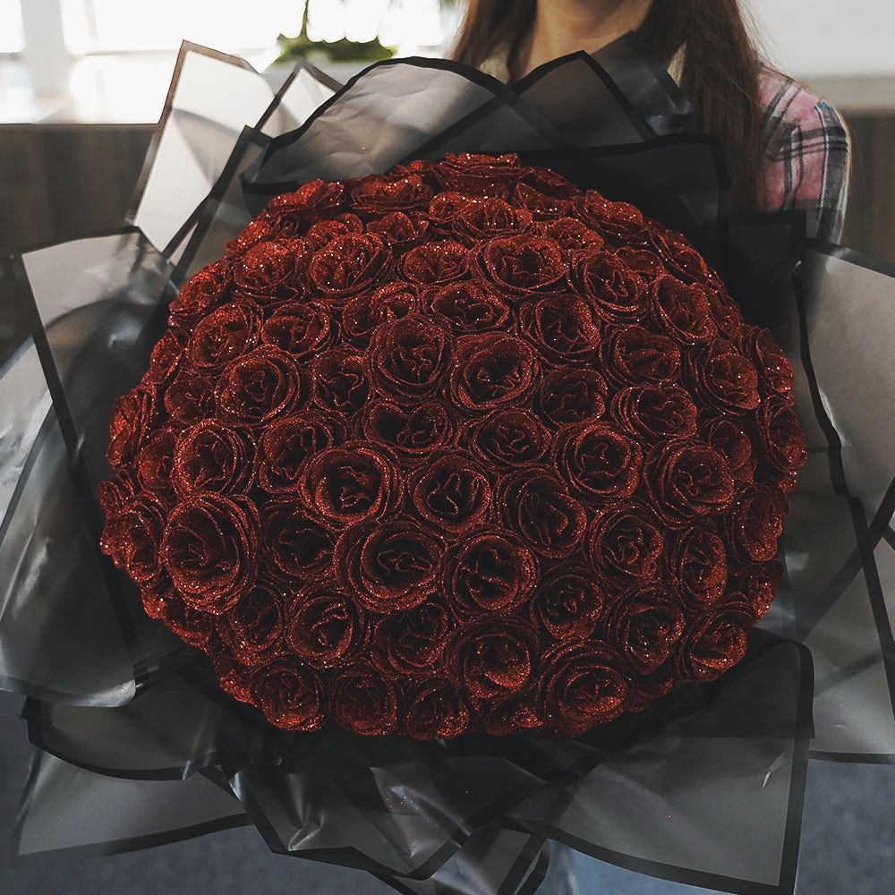 💕 Glittering Rose Bouquet 💕 Couple’s Everlasting Glitter Roses (Never Fade)