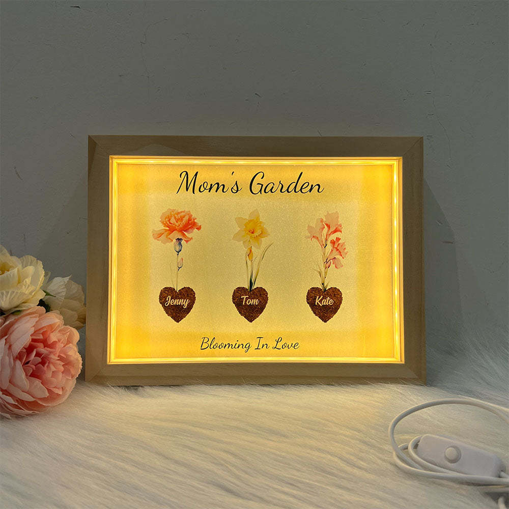50% OFF⭐️Birth Month Flower Heart Names Customized Frame Light Box