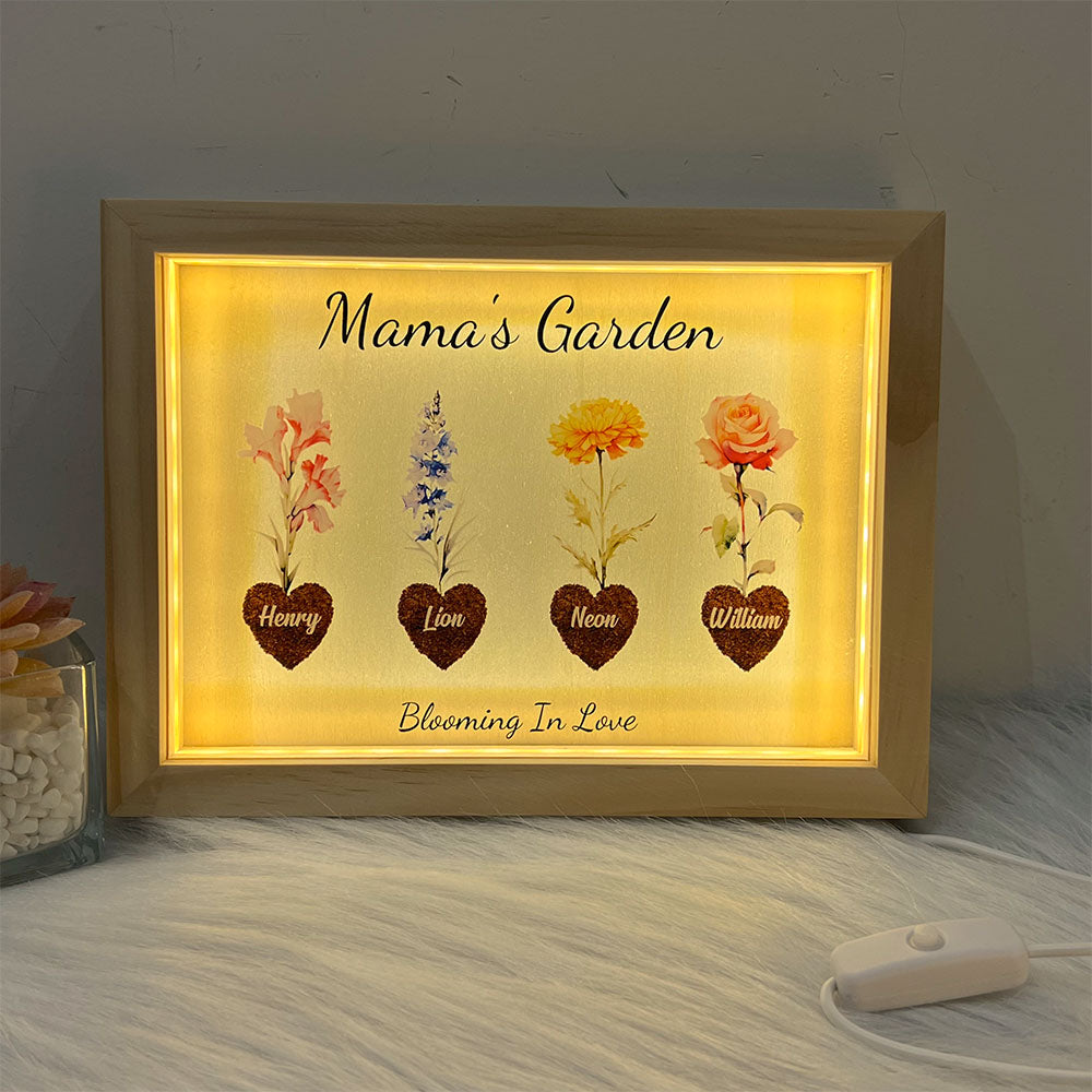 50% OFF⭐️Birth Month Flower Heart Names Customized Frame Light Box