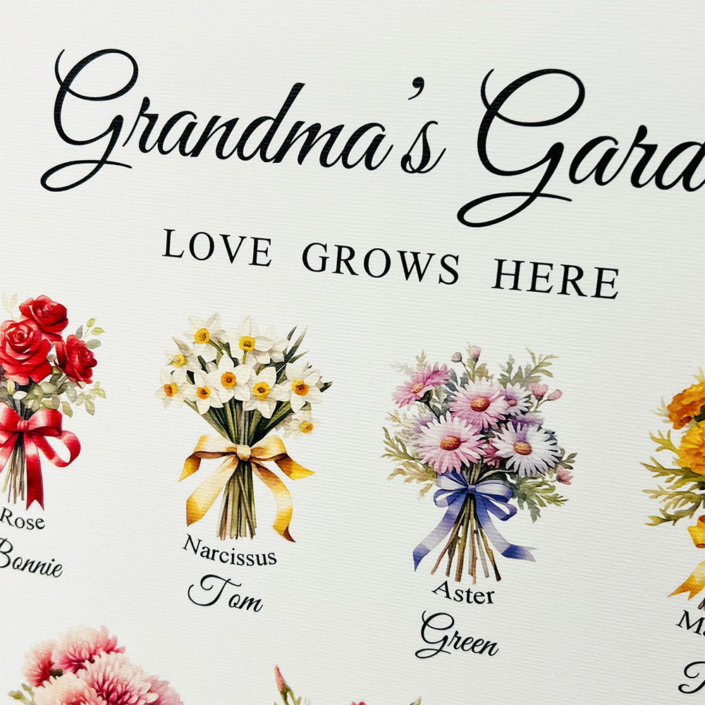 50%OFF⭐️Birth Month Flower Bouquet Names Customized Print Frame