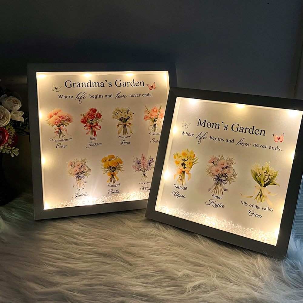 50% OFF✨Mom's Garden is Her Children Glowing Light Frame Box