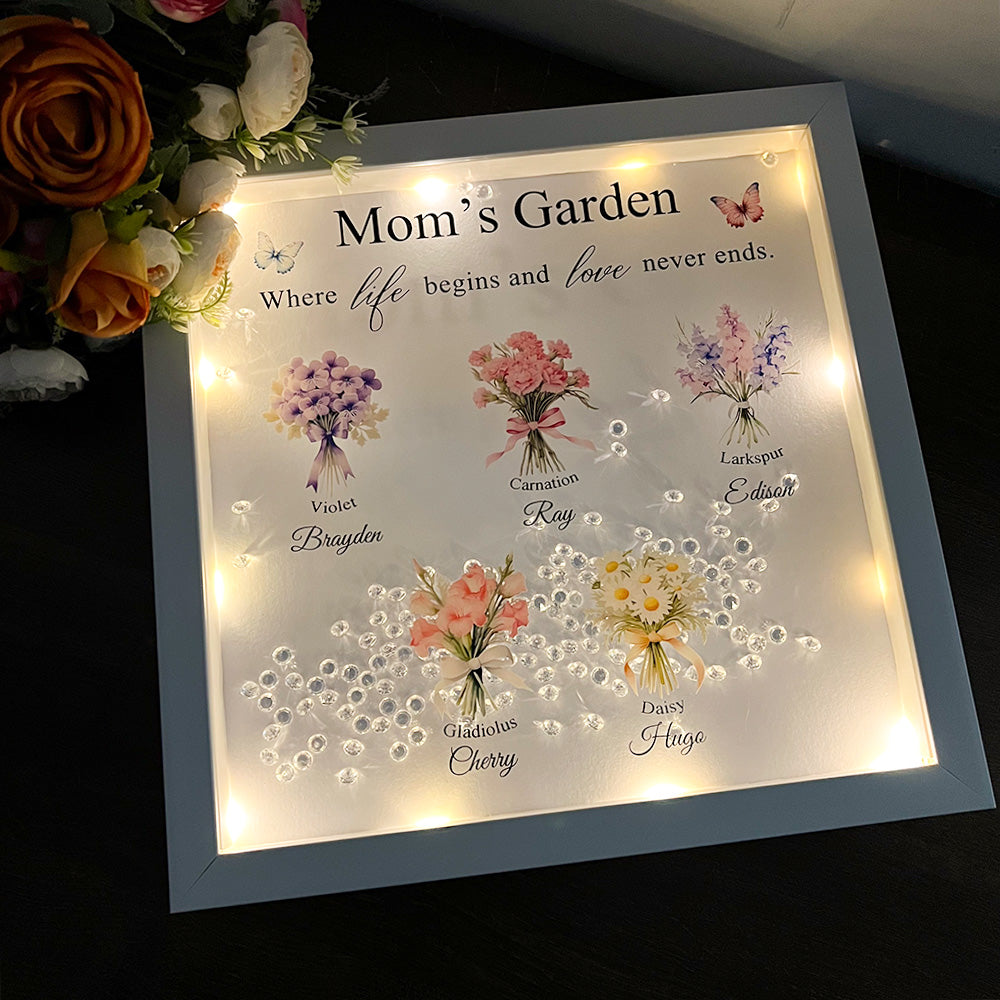 50% OFF✨Mom's Garden is Her Children Glowing Light Frame Box