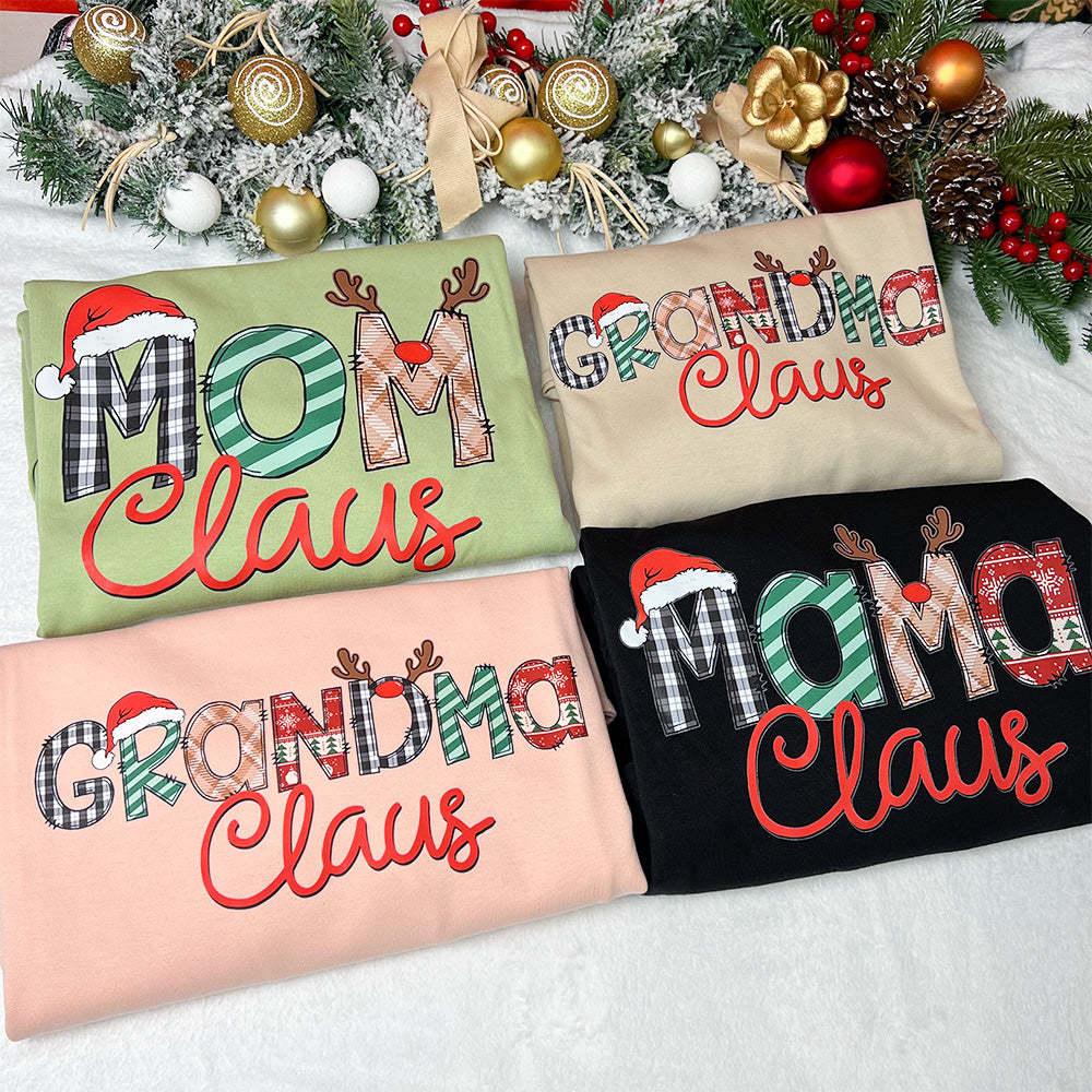Personalized Christmas Grandma Claus Kids Sweatshirt