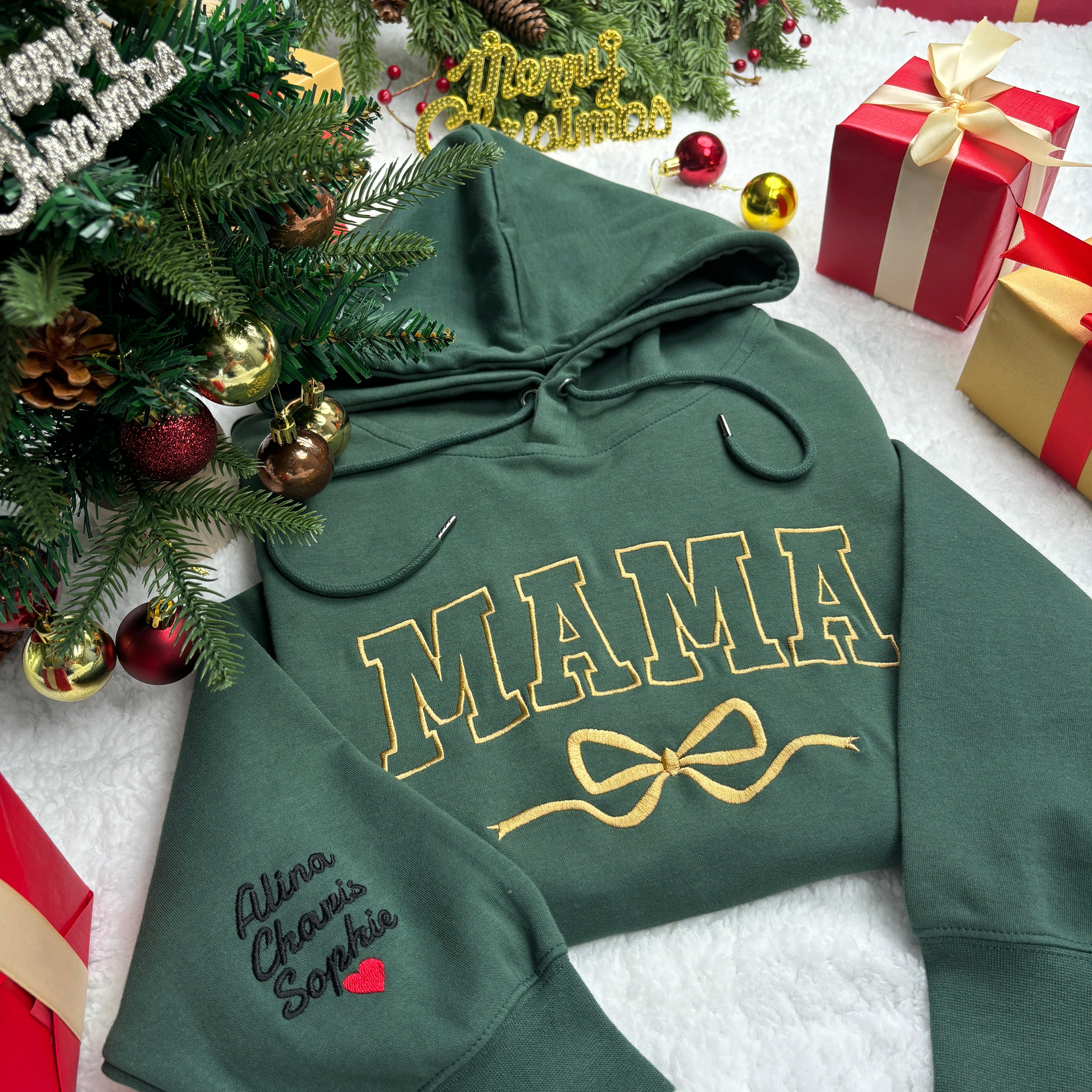 🎄Custom Bow Mama Embroidered Sweatshirt