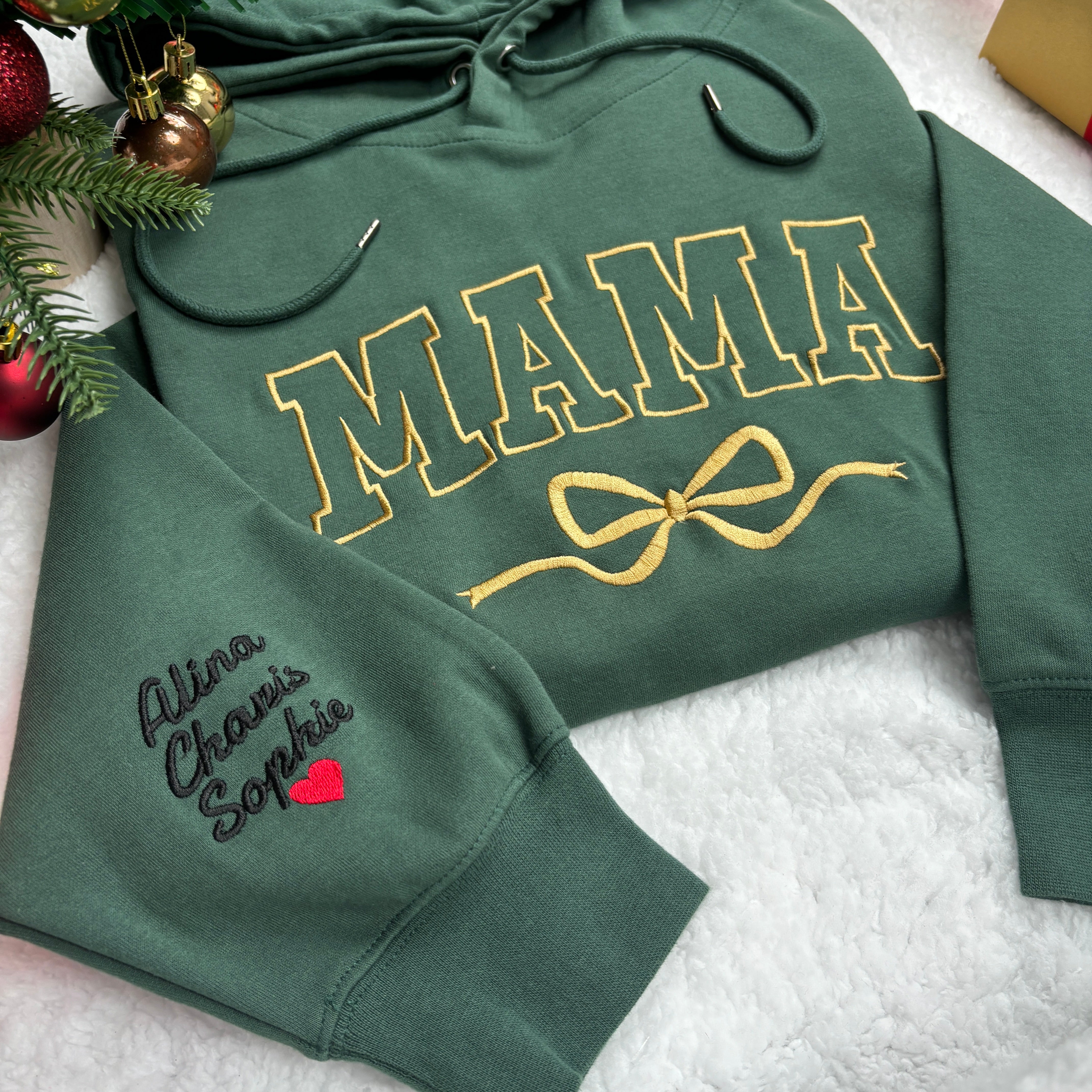 🎄Custom Bow Mama Embroidered Sweatshirt