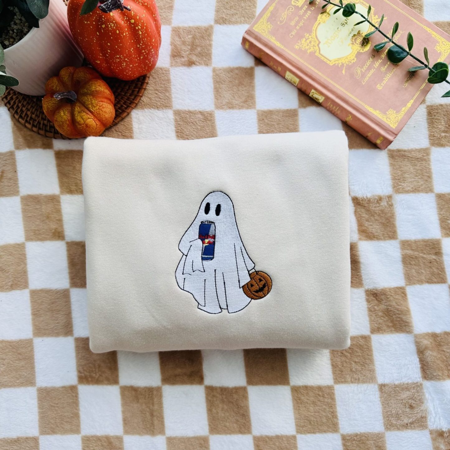 👻Ghost Drinking Embroidered Sweatshirt👻