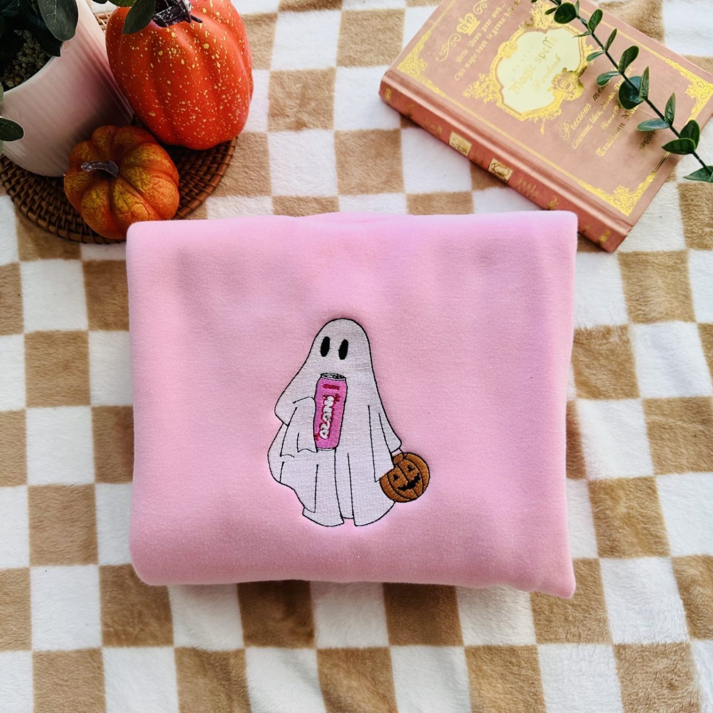 👻Ghost Drinking Embroidered Sweatshirt👻