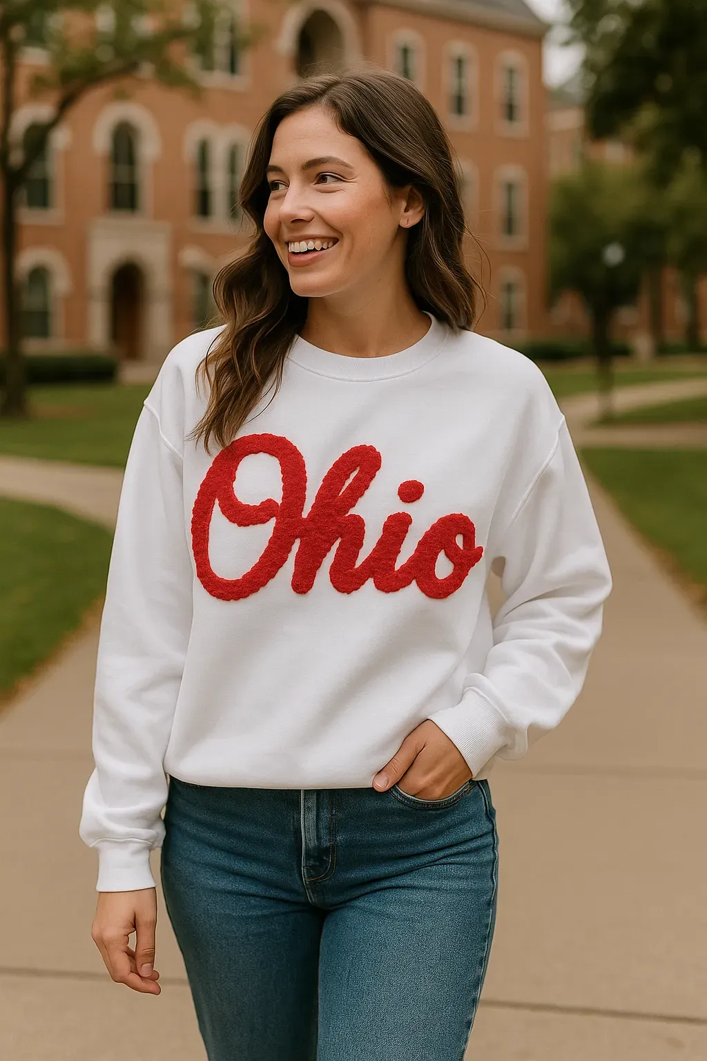 Personalized Yarn Embroidered Sweatshirt, Custom Chenille Team Sweatshirt