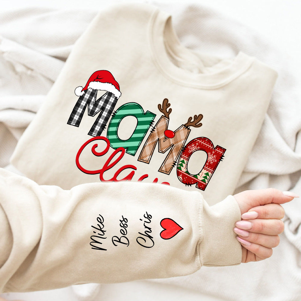 Personalized Christmas Grandma Claus Kids Sweatshirt