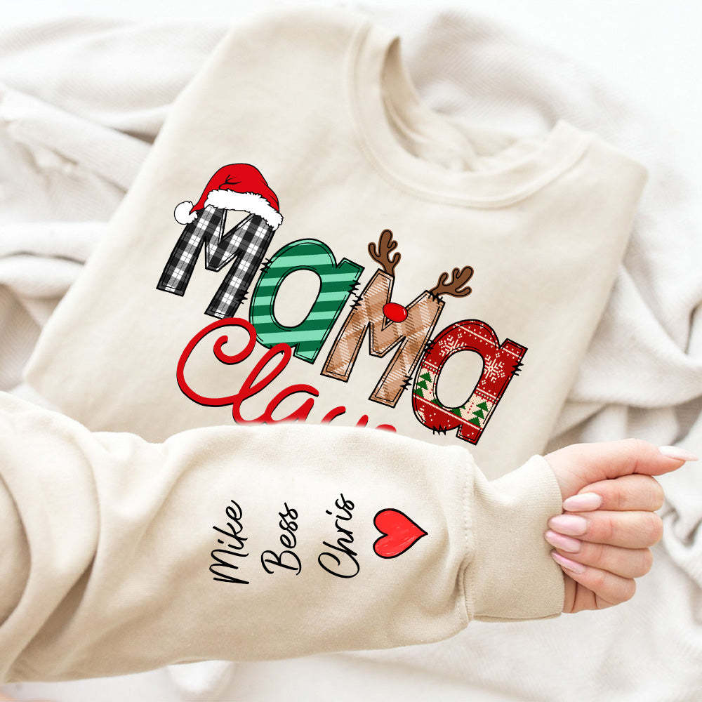 Personalized Christmas Grandma Claus Kids Sweatshirt