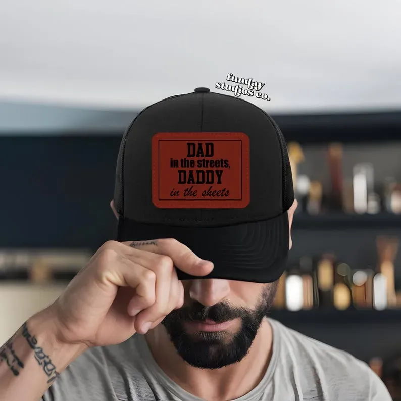 Funny Leather Patch Dad Hat, Dad Life Trucker Hat, Fathers Day Gift