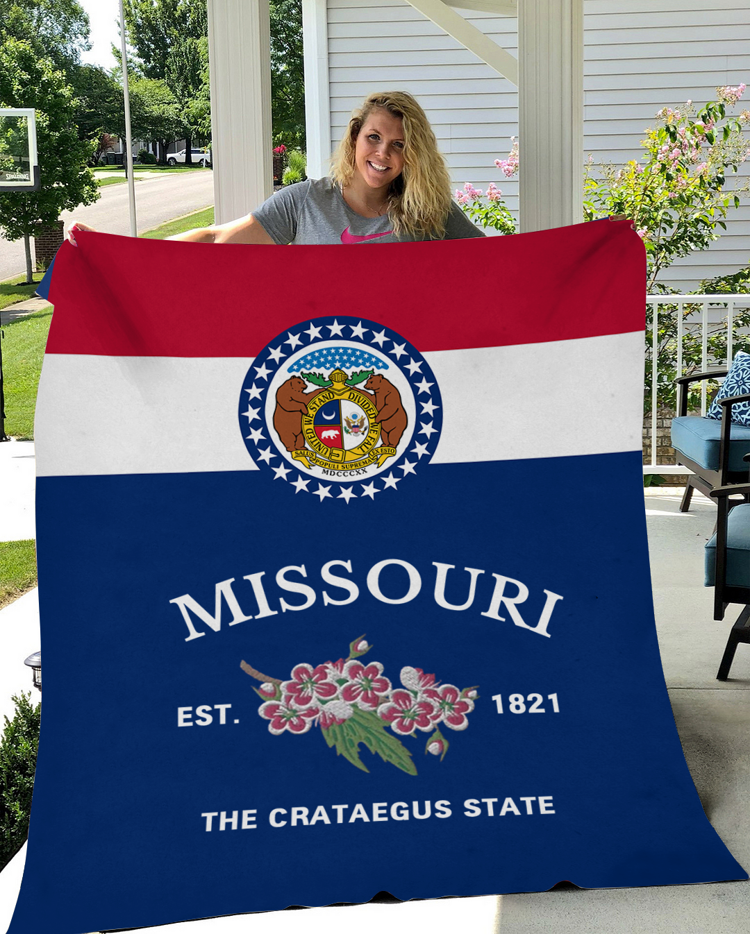 Custom Missouri Flower/ Flag Blanket