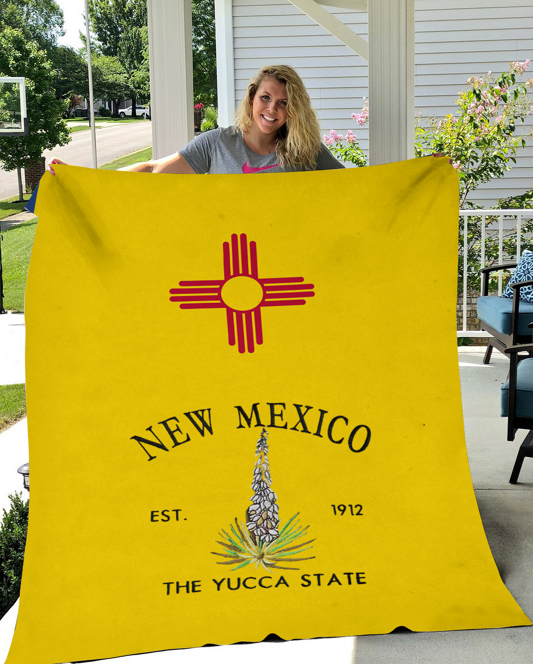 Custom New Mexico Flower/ Flag Blanket