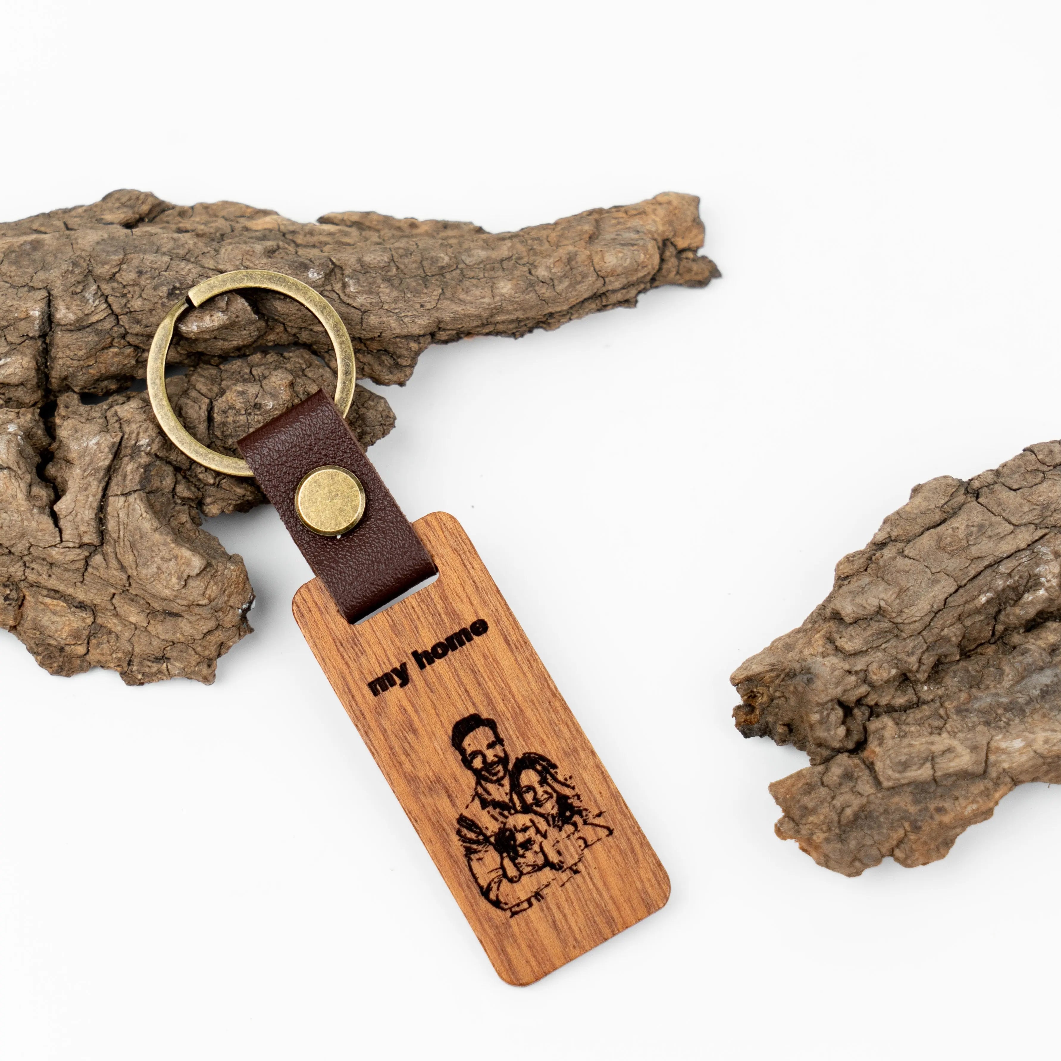 Personalized Wooden Custom Keychain For Keepsake Memorial
