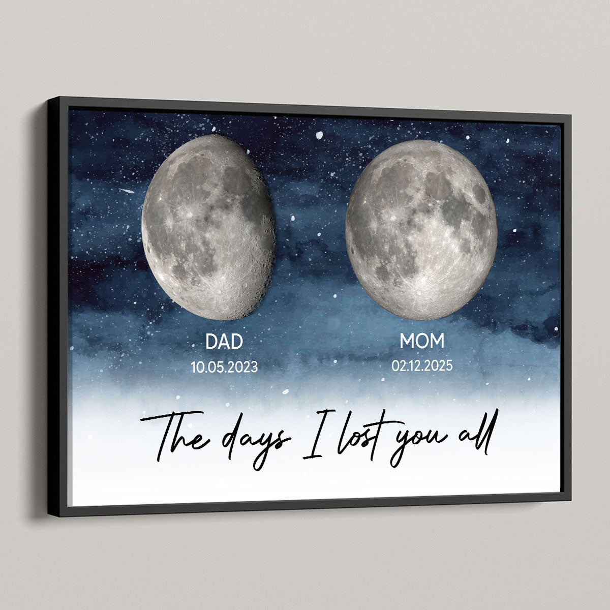 Starry Night Custom Date Moon Phase Dad Mom Memorial Personalized Frame, Rememberance Gift, Sympathy Gift