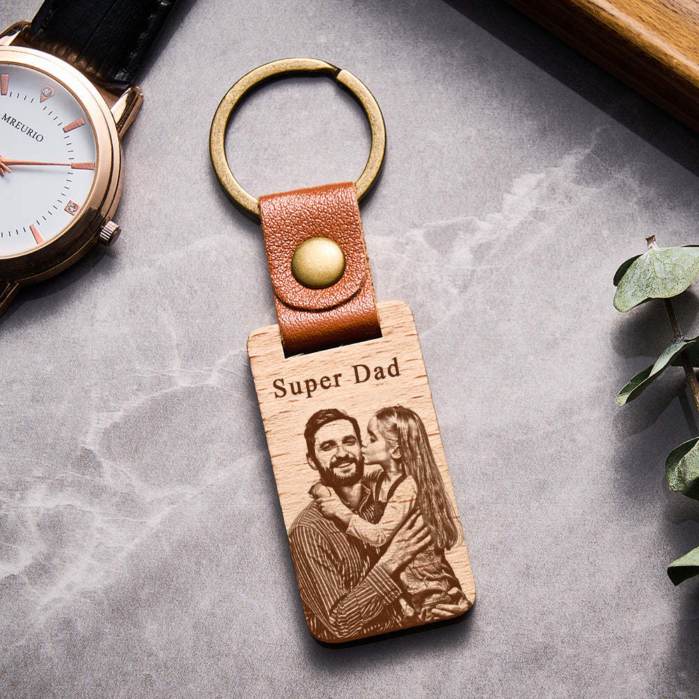 Custom Photo Keychain Personalized Wooden Keychain for Lover