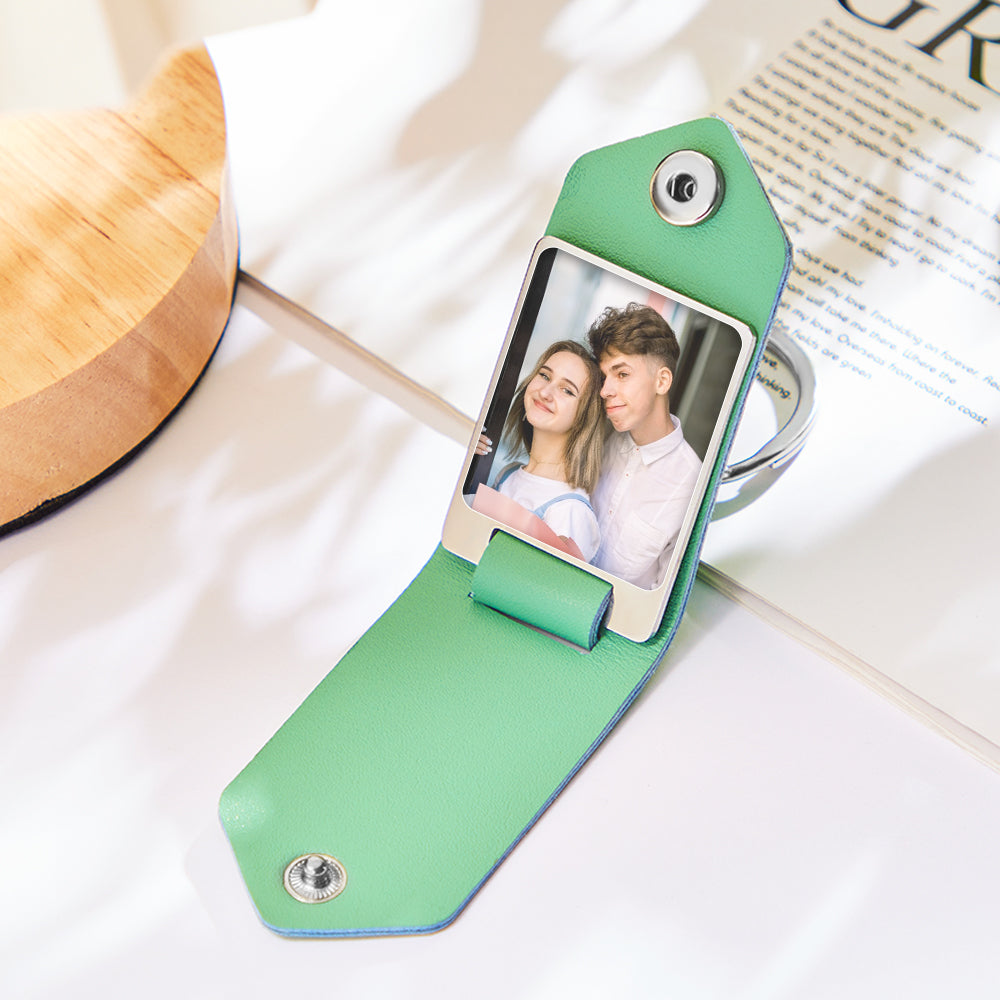 Personalized Leather Photo Drive Safe Keychain Custom Engraved Text Commemorative Keychain Anniversary Gifts