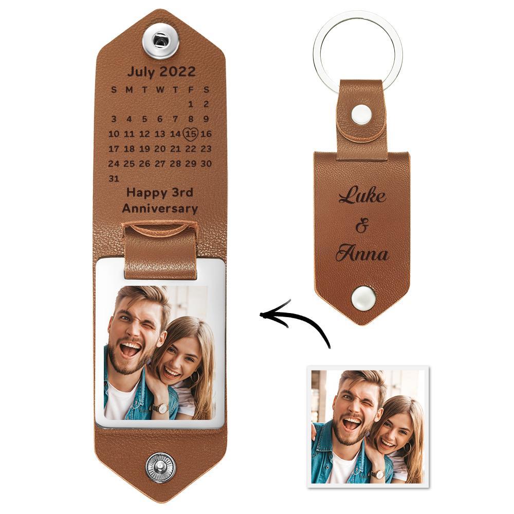 Personalized Anniversary Calendar Key Chains Drive Safe Engagement Dat