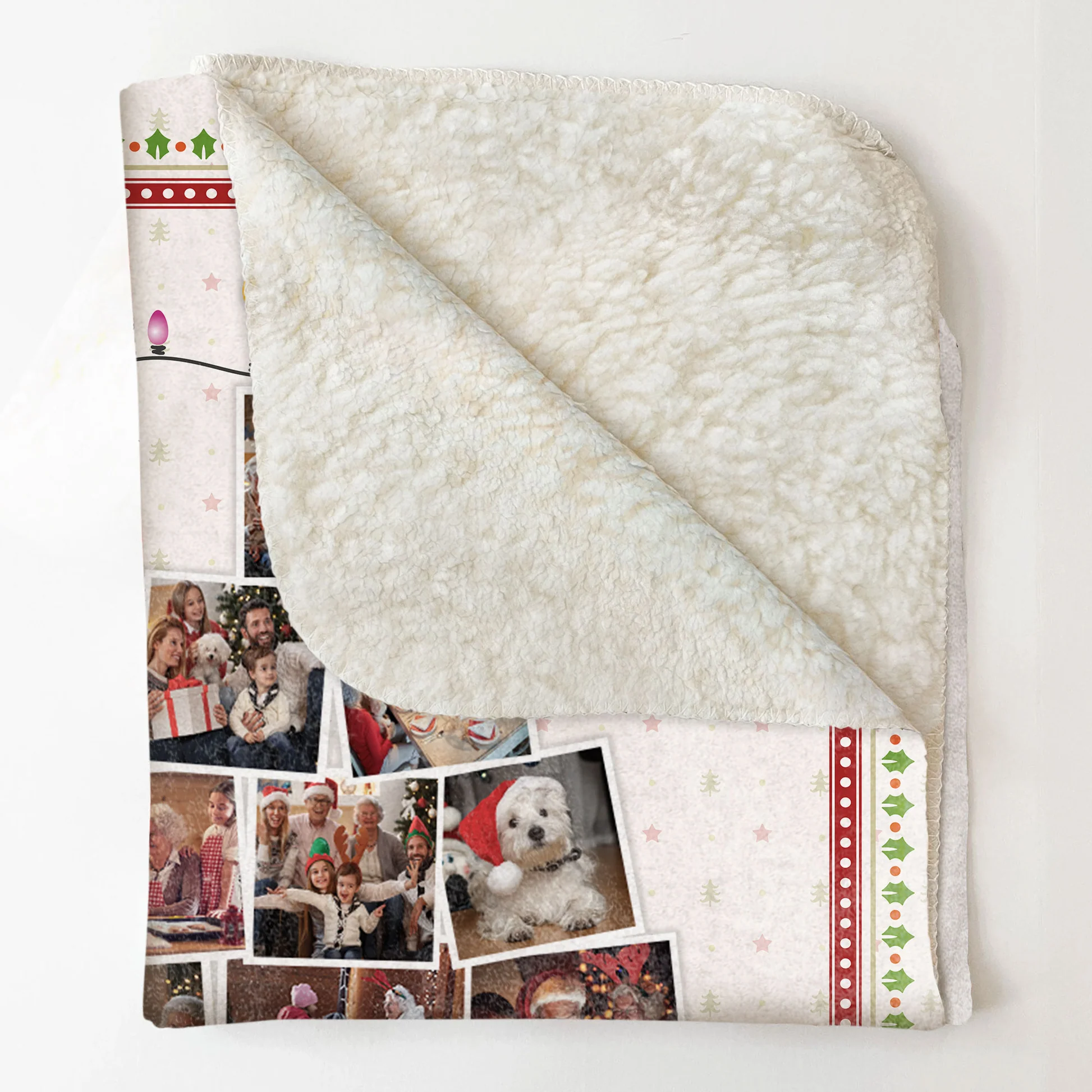 Photo Family Christmas Tree - Personalized Photo Blanket
