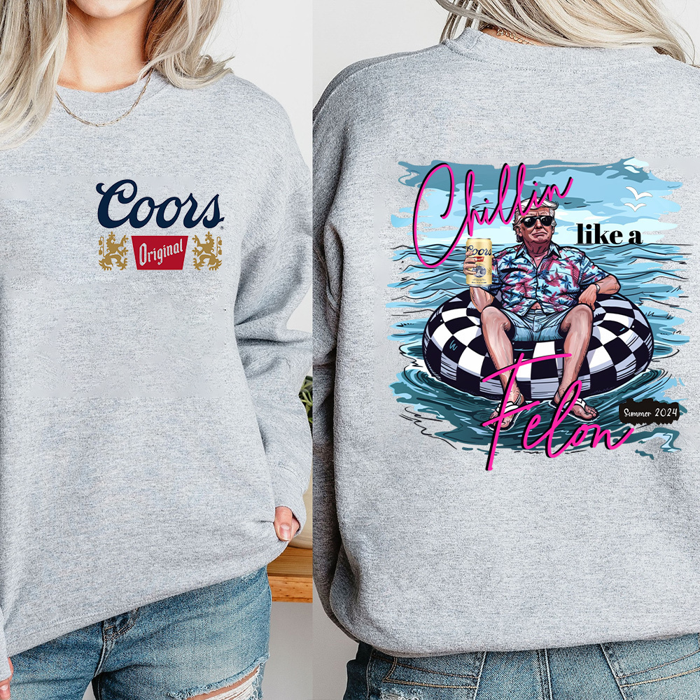 Hot Drinking Coors Chillin Like A Felon Summer 2024, Retro Quirky with Character Shirt